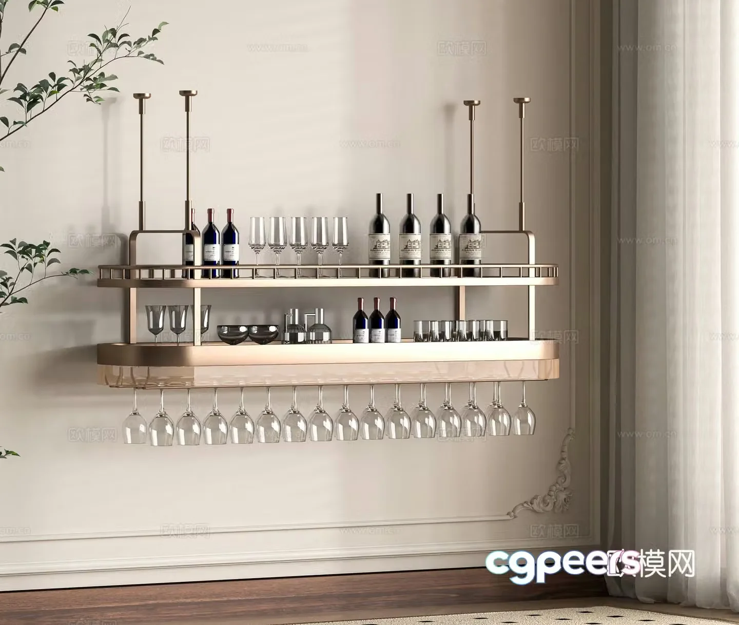 Modern wine rack 3d model
