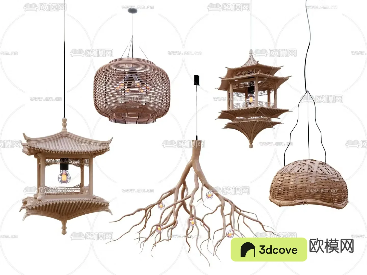 Chinese style woven chandelier loft chandelier