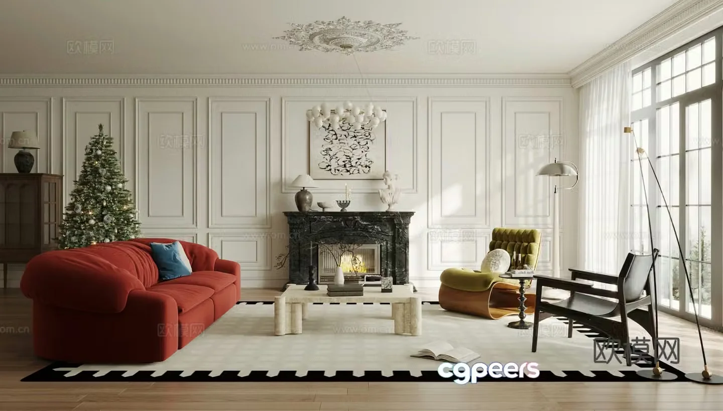 French living room 3d model
