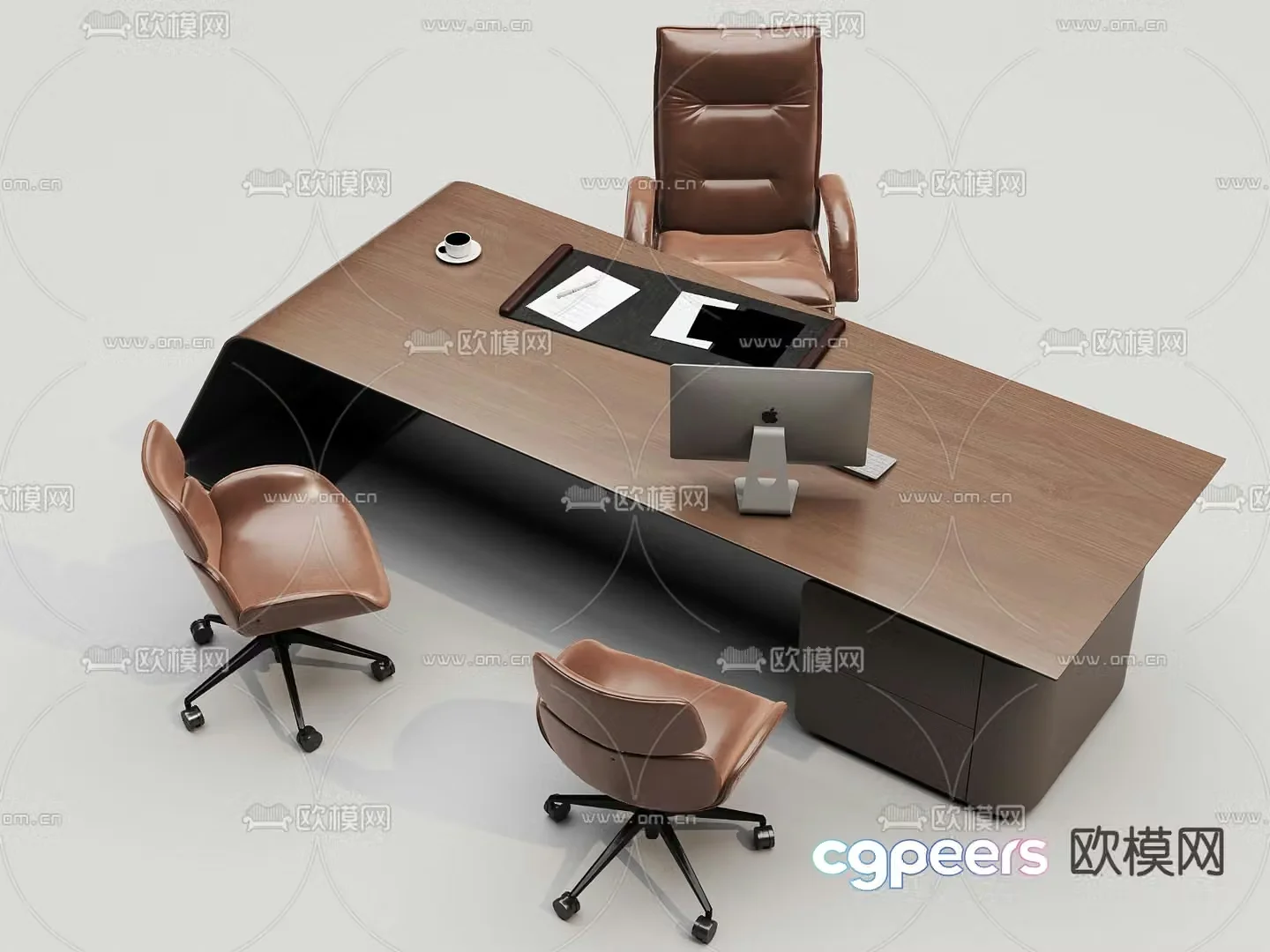 Office desk executive desk boss desk 3D model