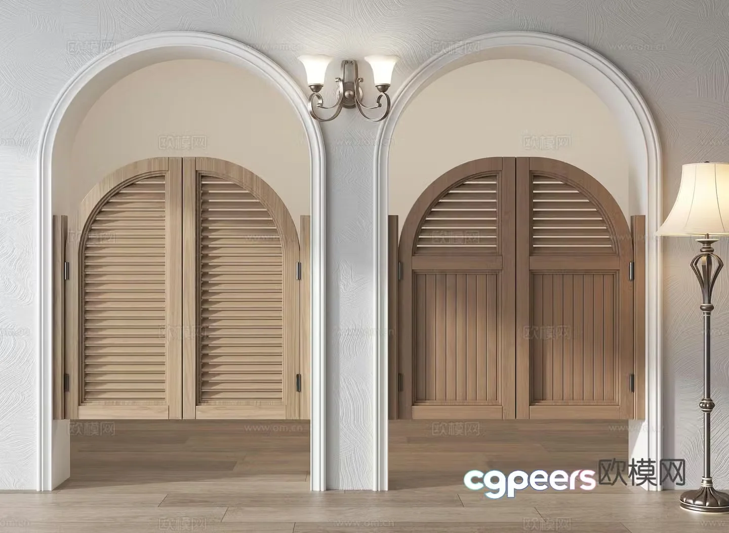 American French half-waist door Mediterranean pastoral cowboy door Half-waist door Courtyard door Fence door 3D model