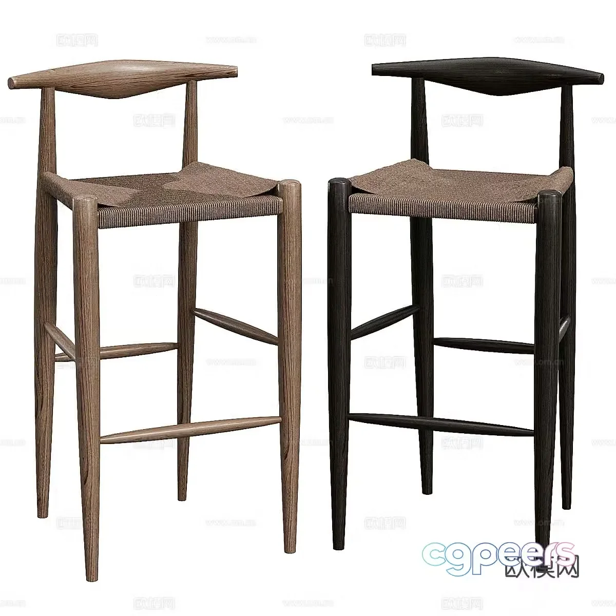 Nordic bar stool bar stool high stool 3d model