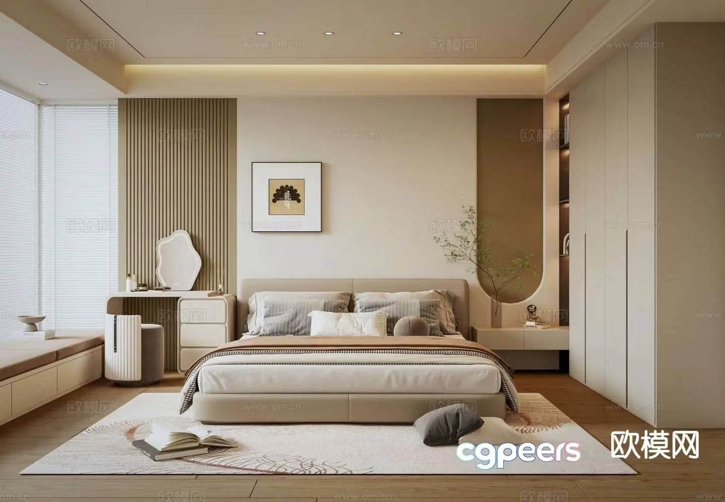 Cream style bedroom master bedroom 3d model