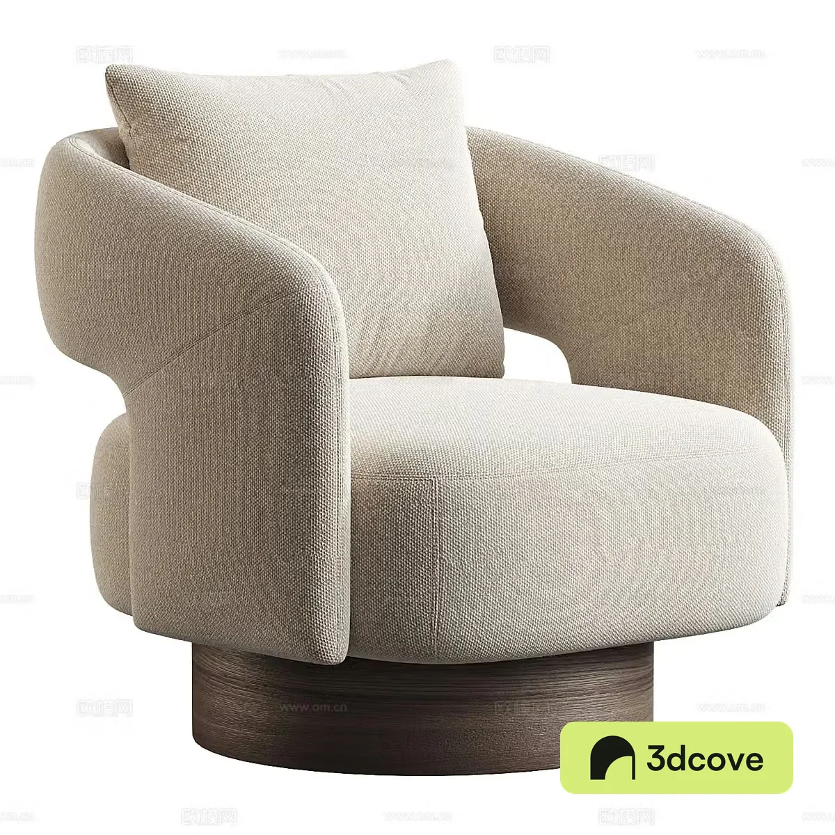Medium-old single sofa fabric single sofa wasabi style single sofa fabric single chair fabric single sofa 3d model