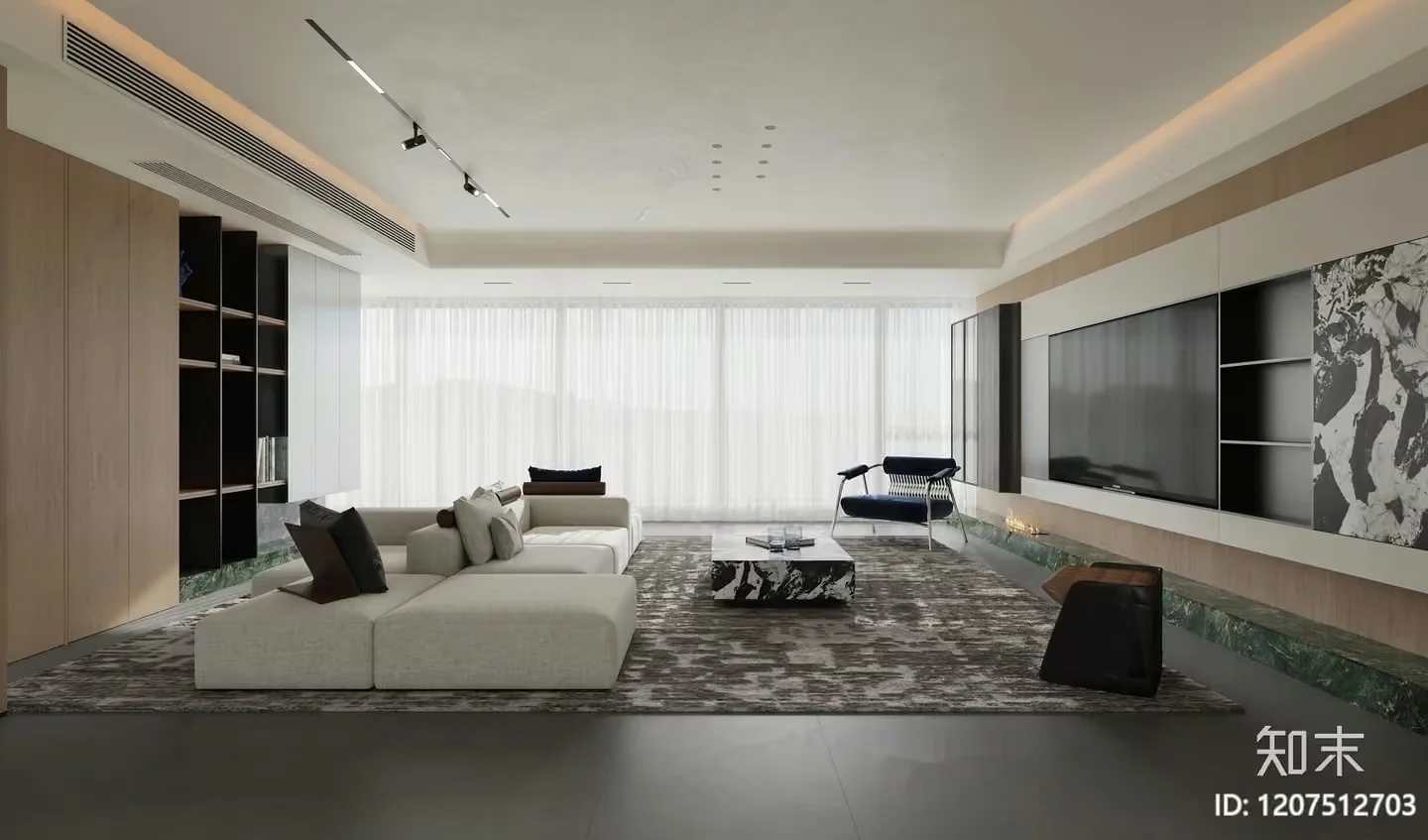 Modern Living Room 3D Model – 3767 – VRAY Render