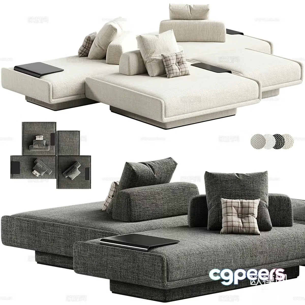 multi-person sofa 3d model