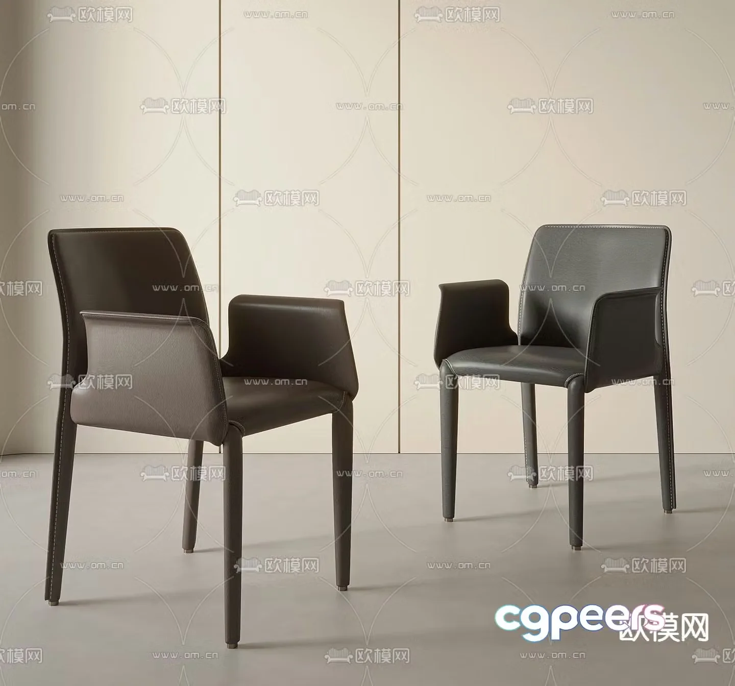 leather chair dining chair 3d model