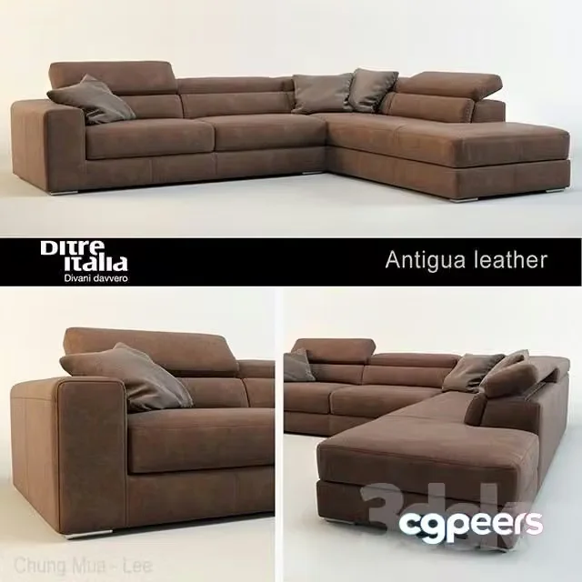 3ds Max Free – Sofa Antigua leather Ditre Italia