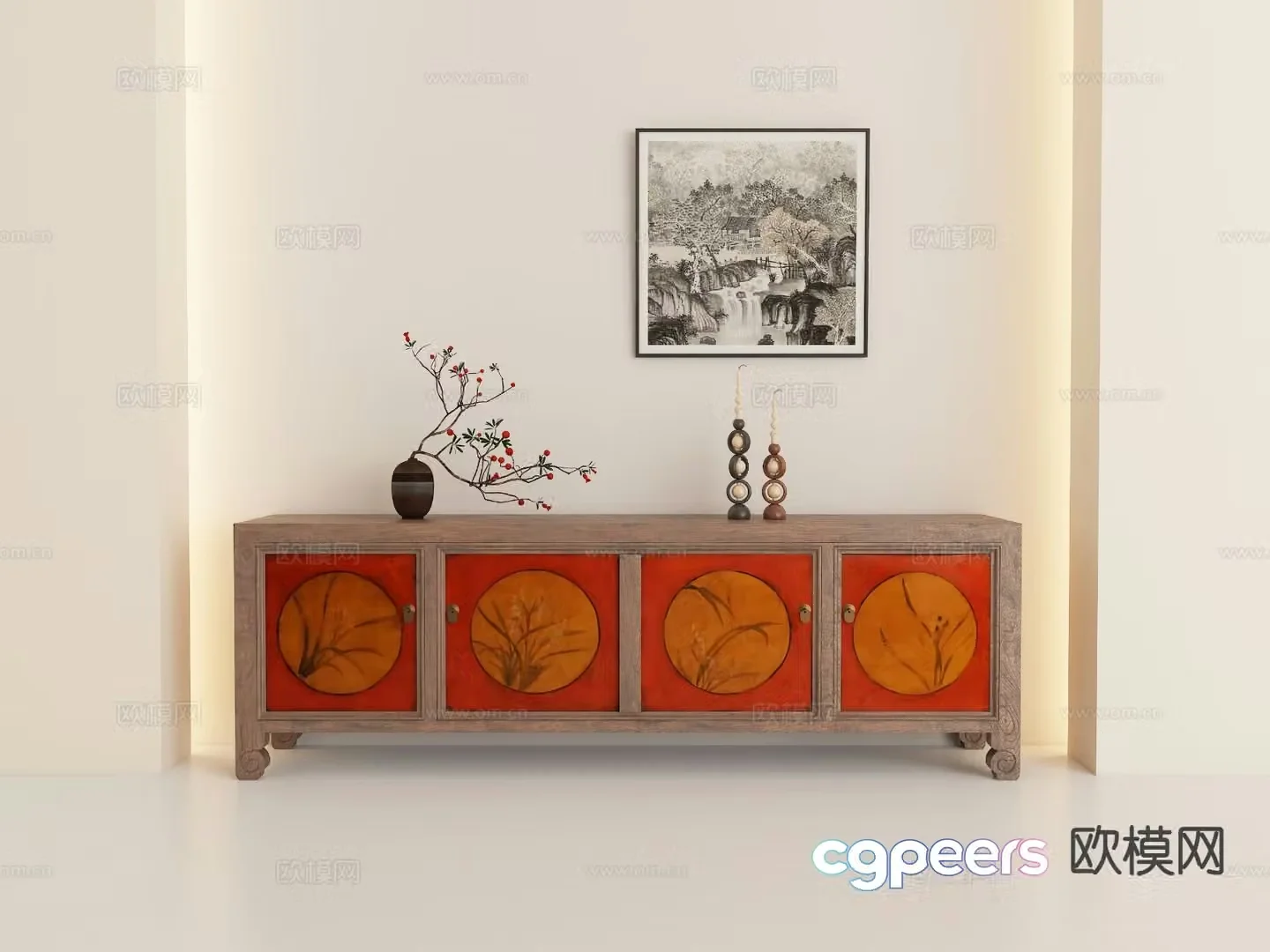 New Chinese style TV cabinet 3d model