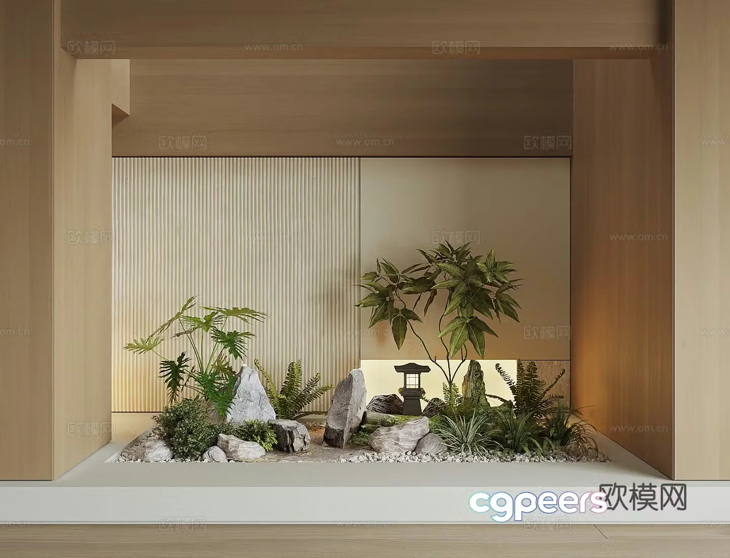 Modern houseplant landscape 3d model