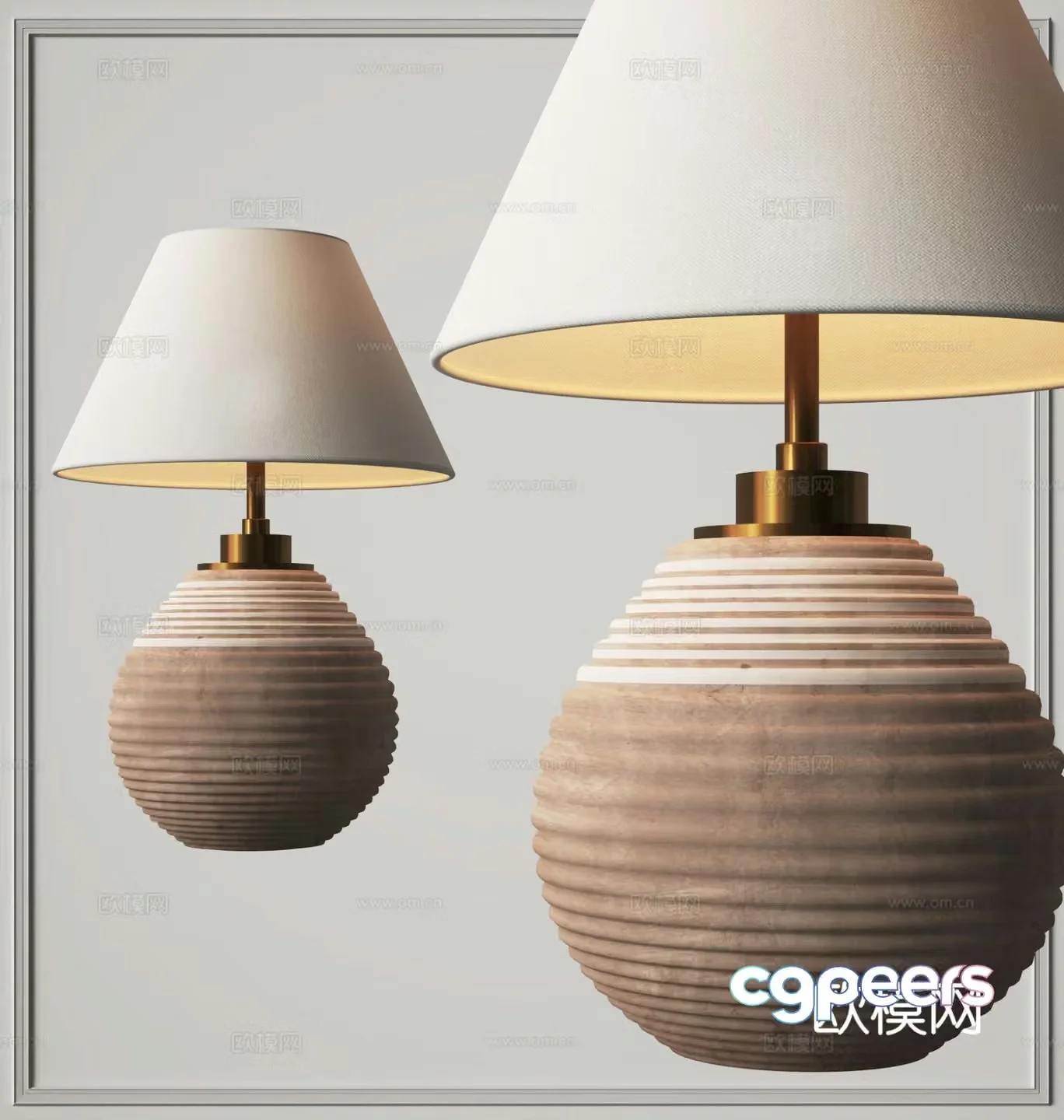 Wabi-sabi table lamp bedside table lamp 3d model