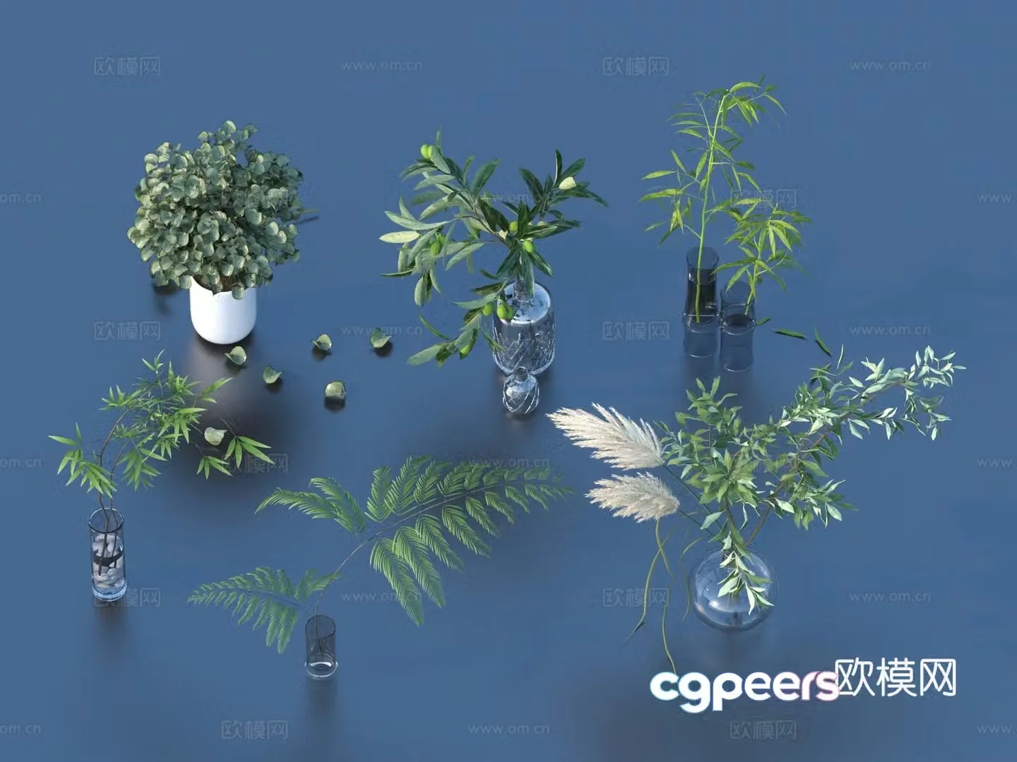 Flower pot pot green plants plant 3d model