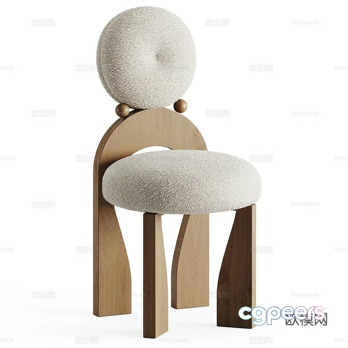 Wasabi style single chair Wasabi style dining chair Fabric dining chair Fabric single chair Fabric book chair Modeling book 3D model