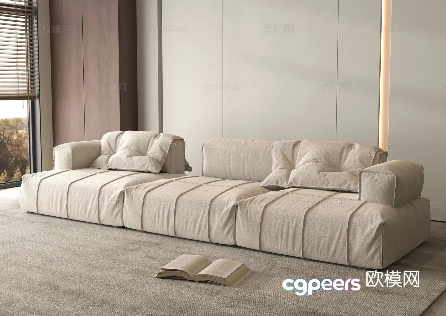 Modern multi-seater sofa 3d model