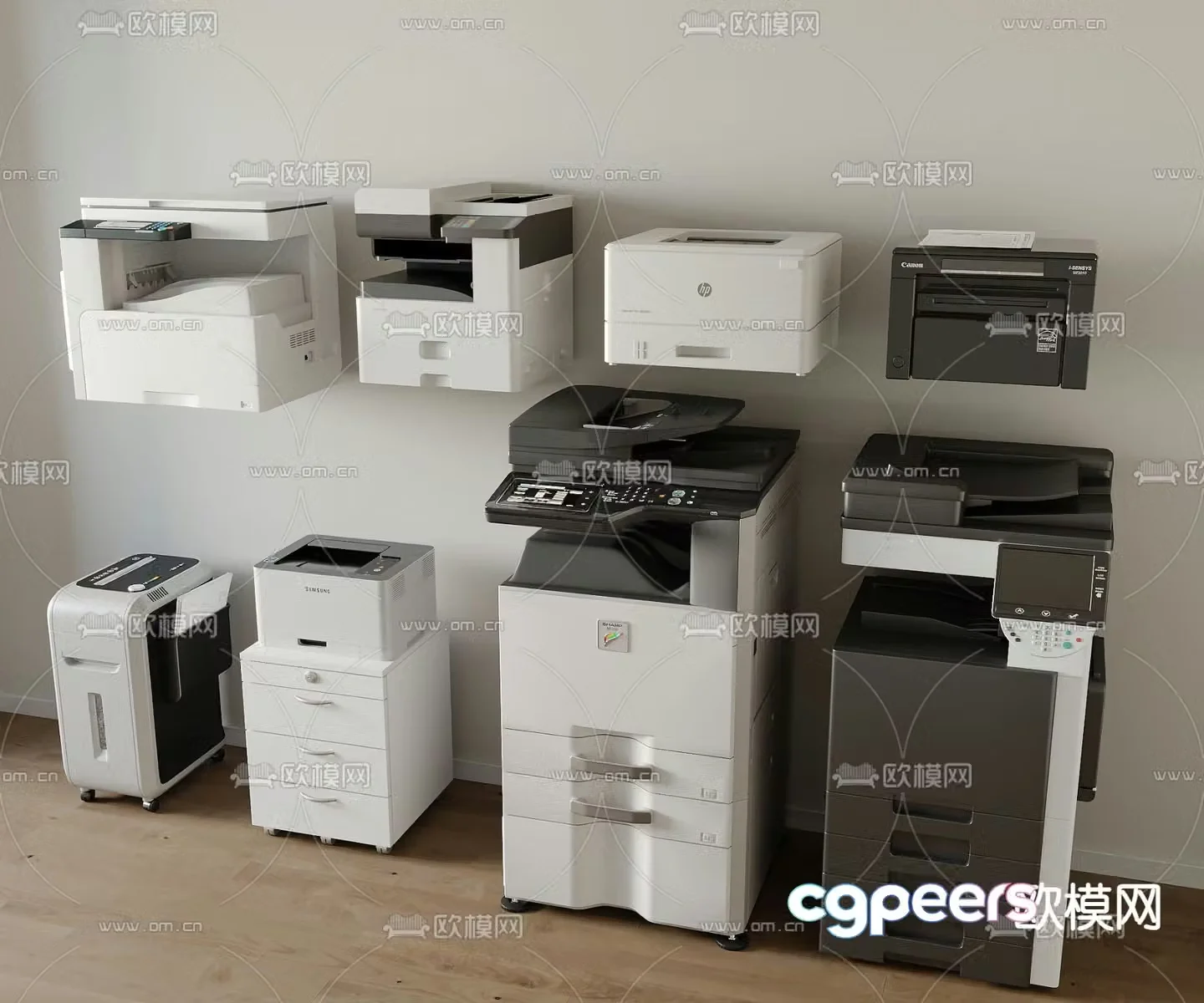 printer copier shredder 3d model