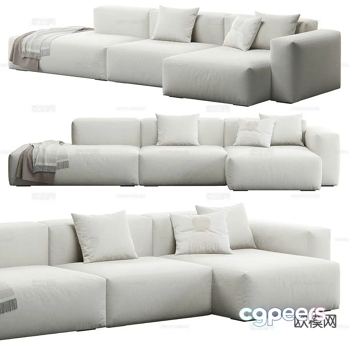 Upholstered sofa corner sofa 3d model