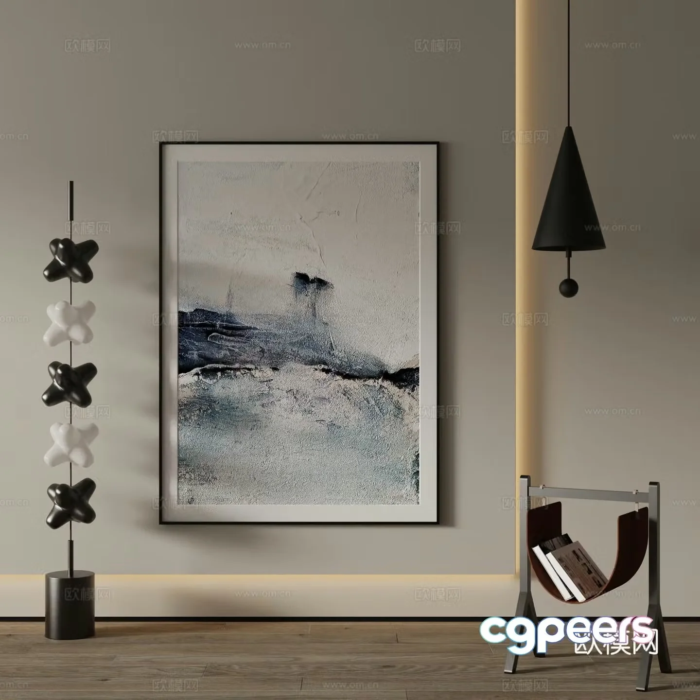 Modern decorative painting Abstract painting 3d model