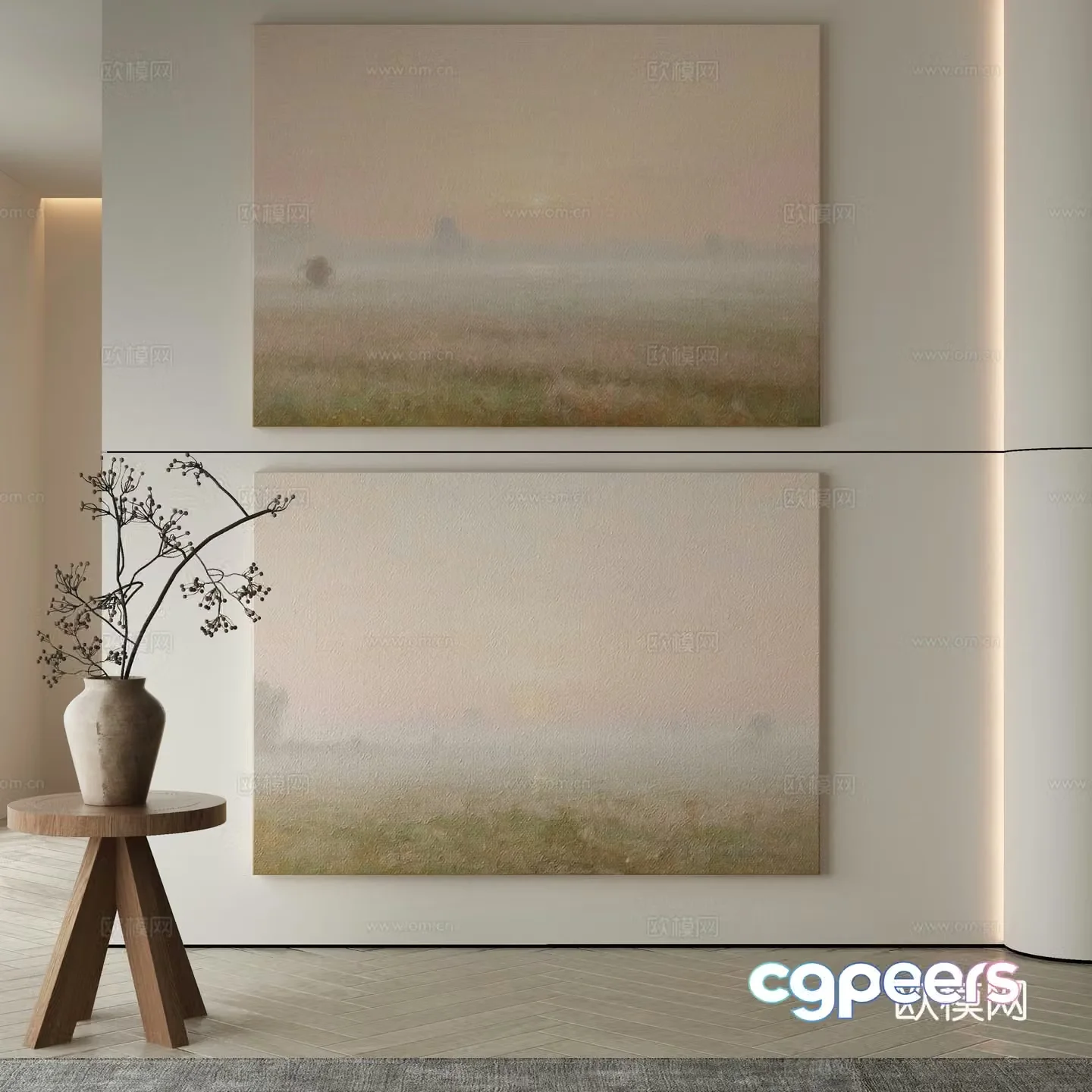 Modern Wasabi Hanging Painting Oil Painting 3D Model