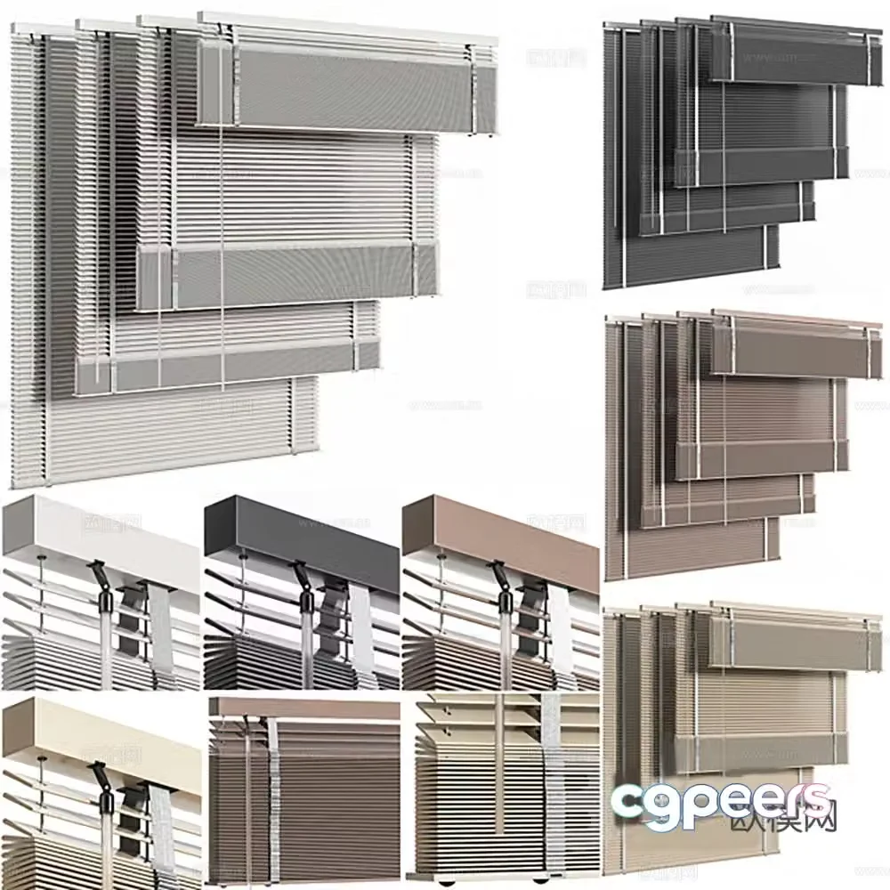 Curtains Venetian Blinds 3d model