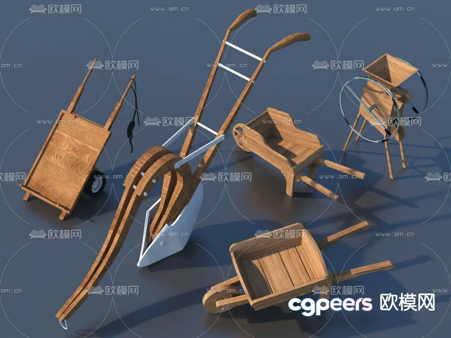 Chinese trolley daily necessities 3d model