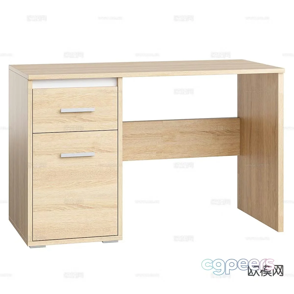 Log style desk desk 3d model