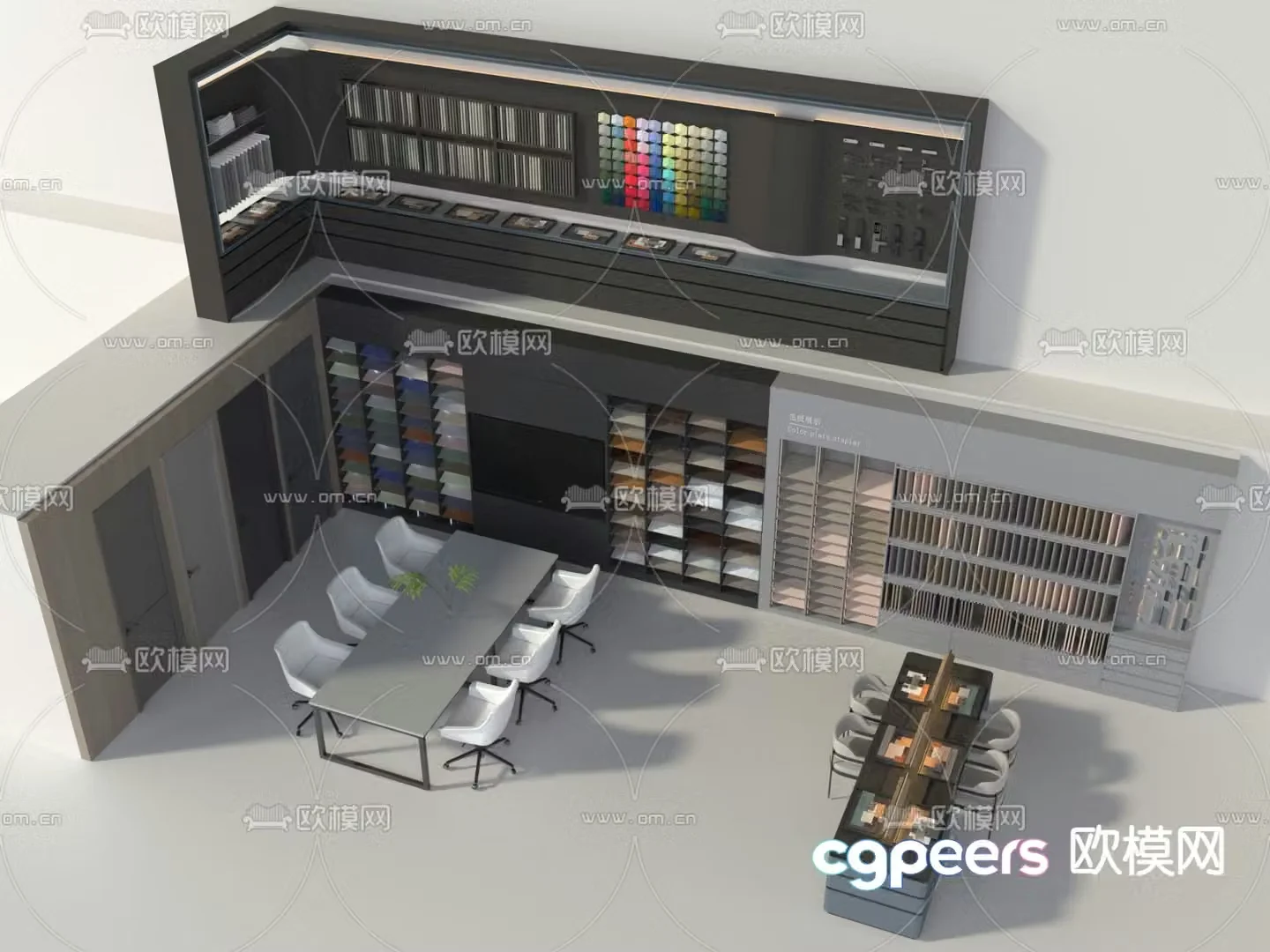 Whole house custom color palette cabinet display cabinet 3D model