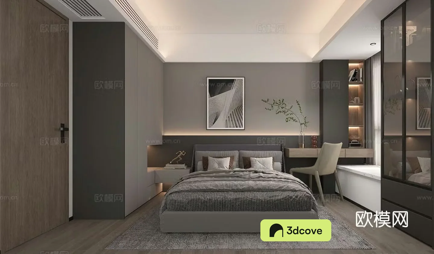 Modern minimalist bedroom second bedroom