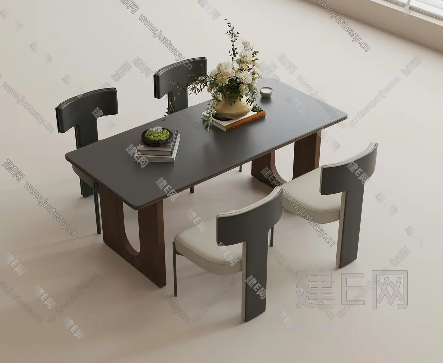 Modern Dining Table 3D Model – 11844 – VRAY Render