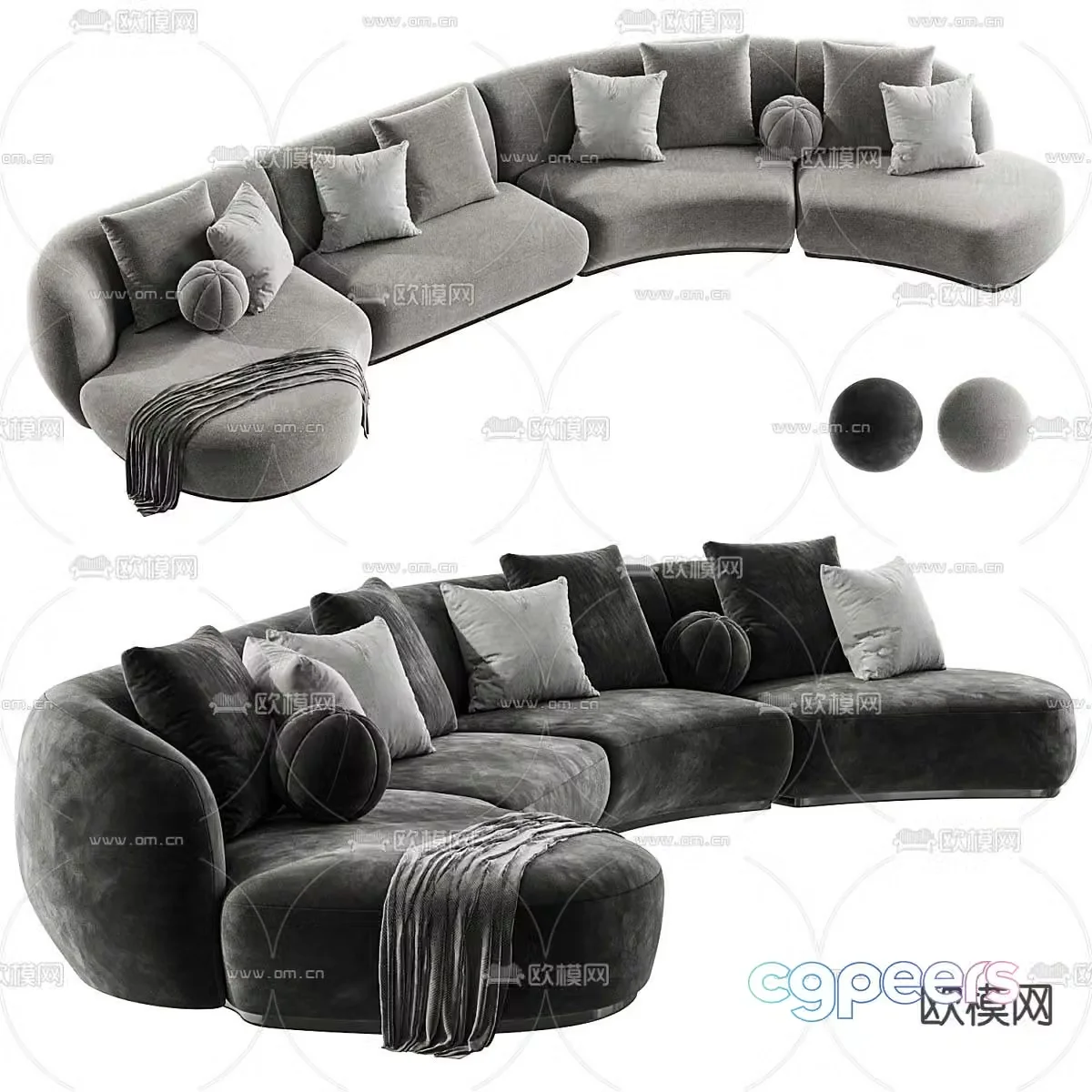 MODULO curved sofa special shaped sofa 3d model