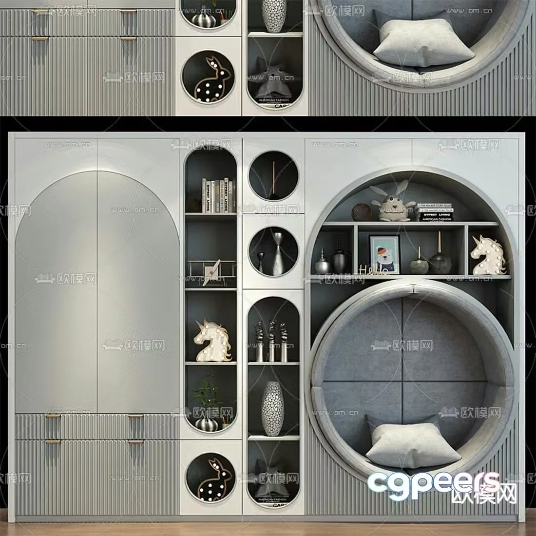 Modern children’s wardrobe wardrobe 3d model