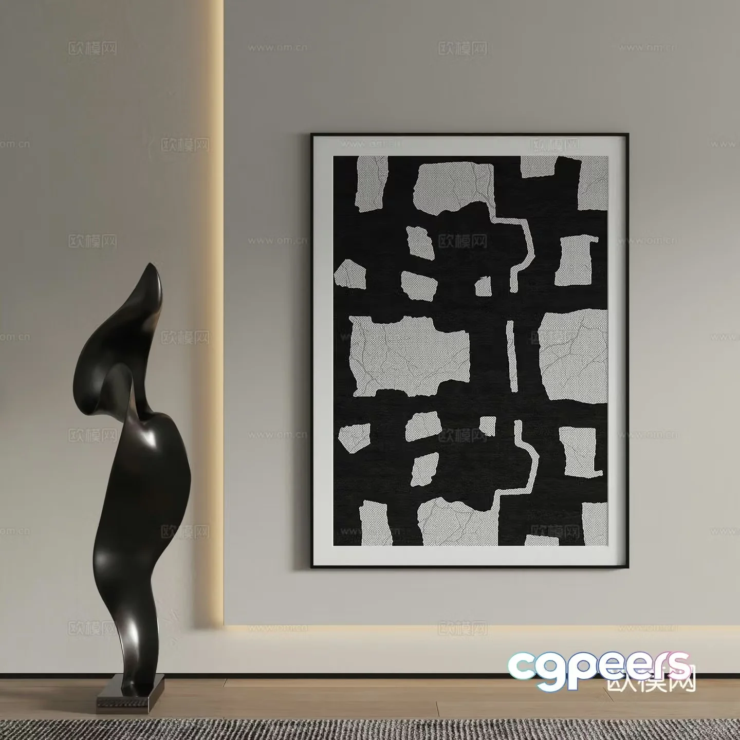 Decorative painting texture painting hanging painting 3d model