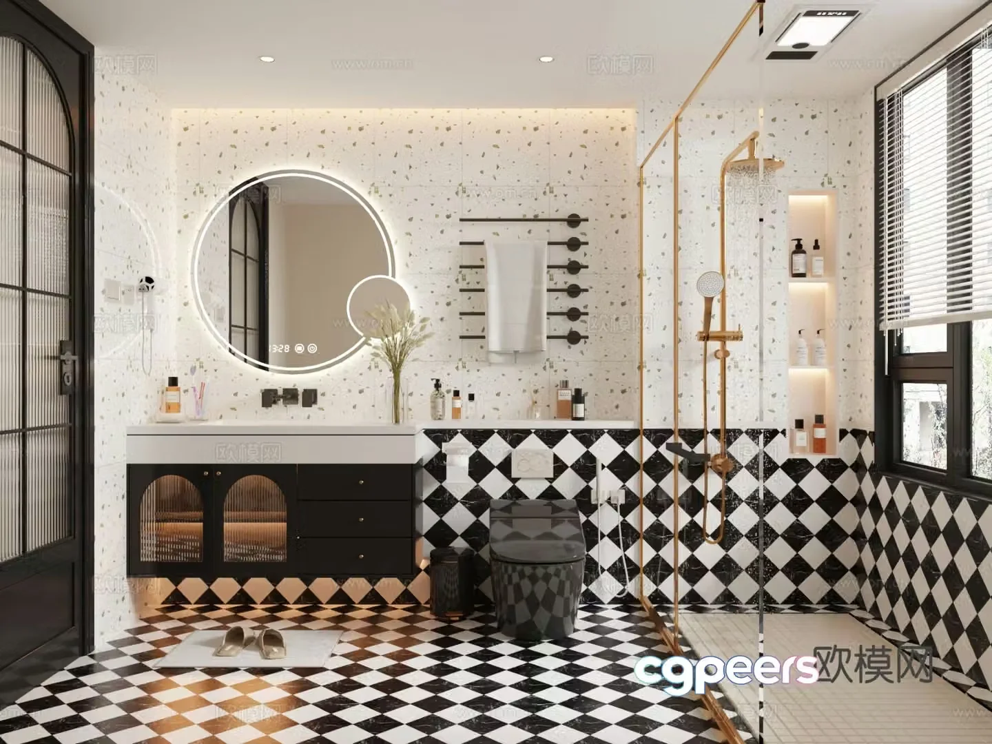 French bathroom bathroom 3d model