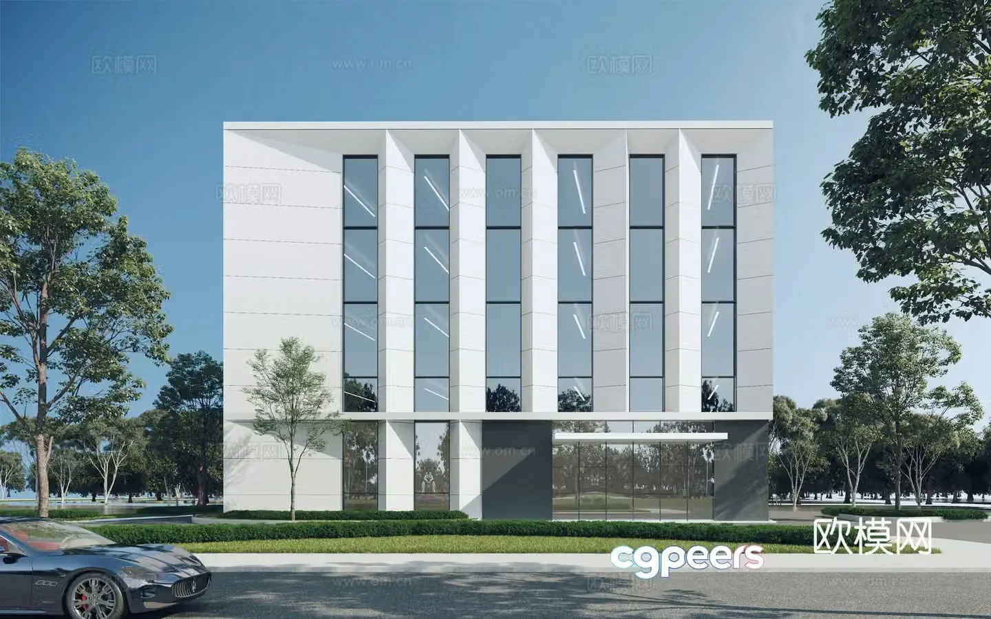 Modern office building 3D model