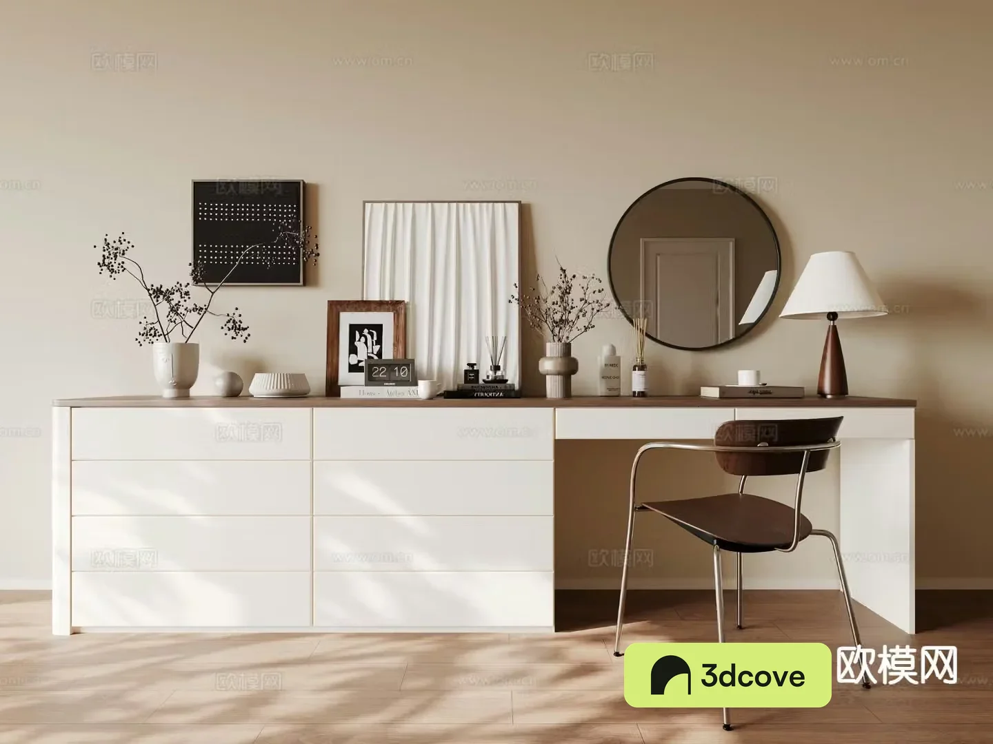 Medium style dressing table 3D model