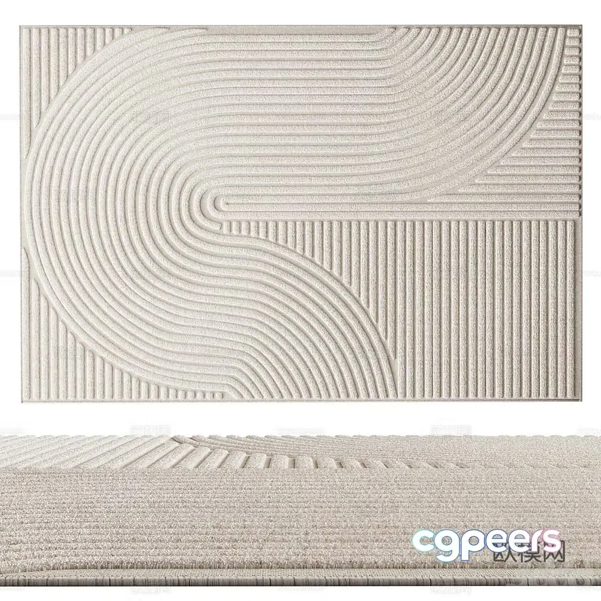 New Chinese style fabric carpet 3D model