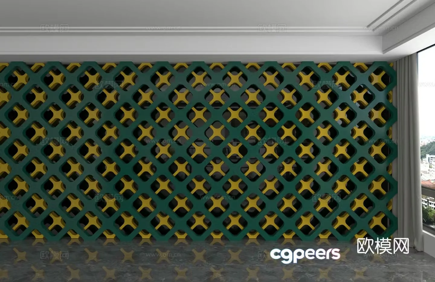 Modern background wall 3d model