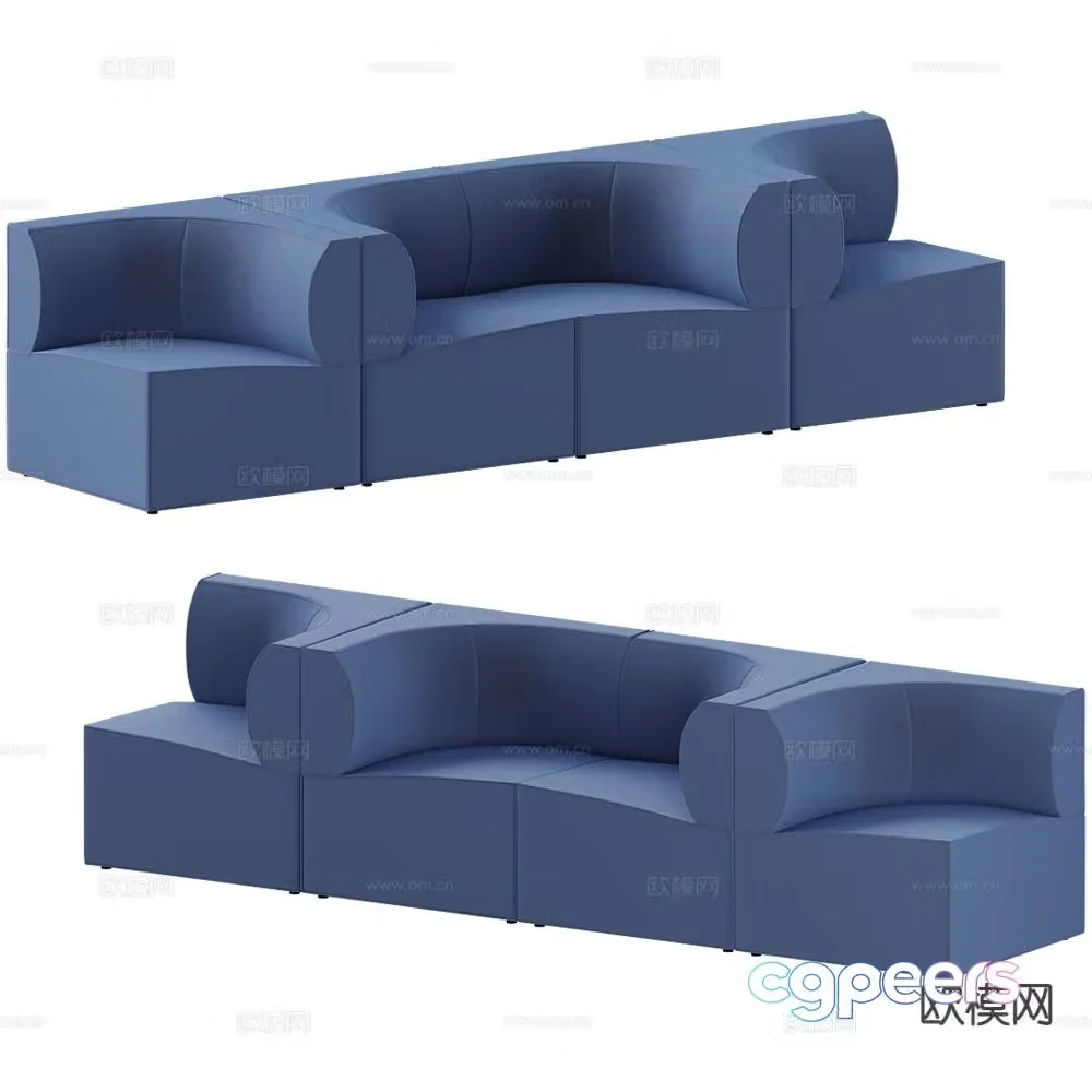 Sancal booth sofa special shaped sofa 3d model