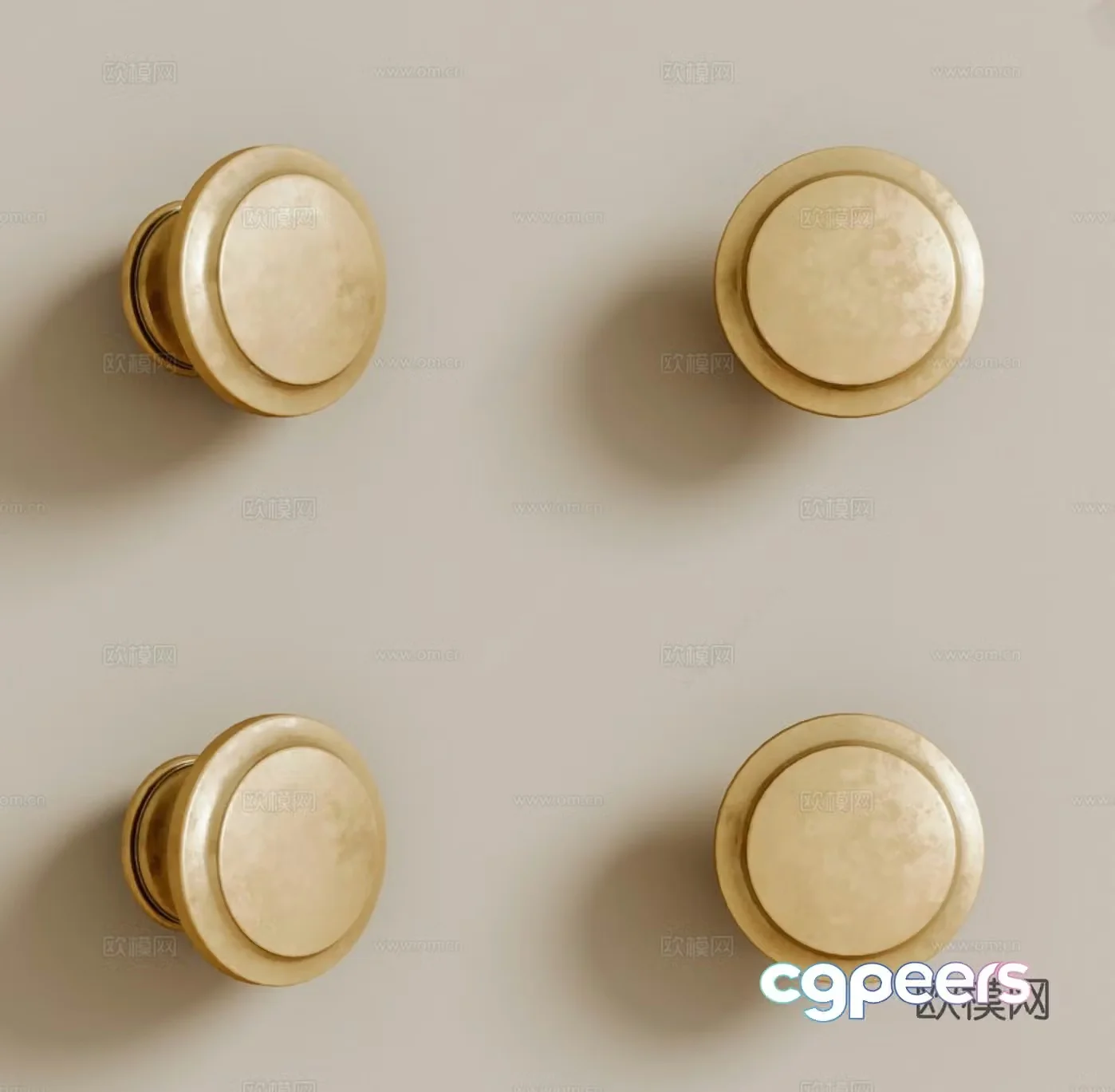 Modern door handle round handle 3d model