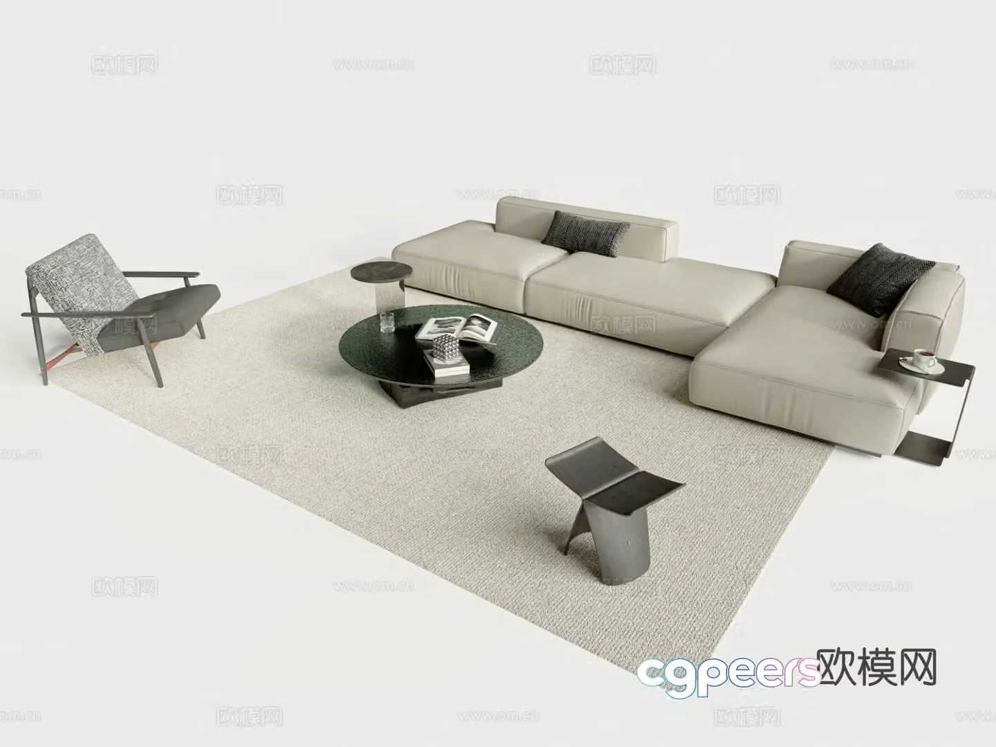 Modern modular sofa corner sofa 3d model