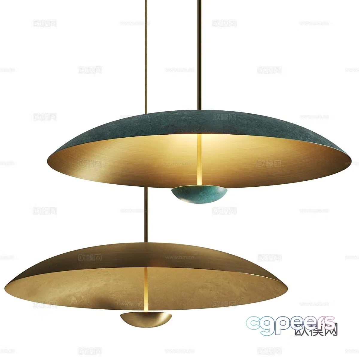 New Chinese style patina chandelier 3D model