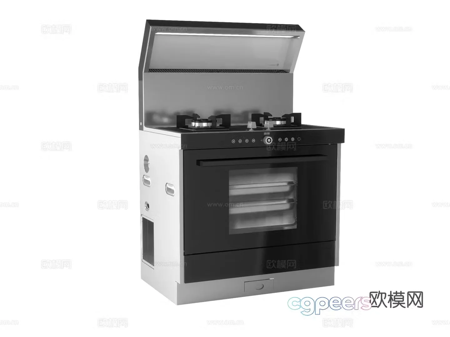 Modern integrated stove 3D model