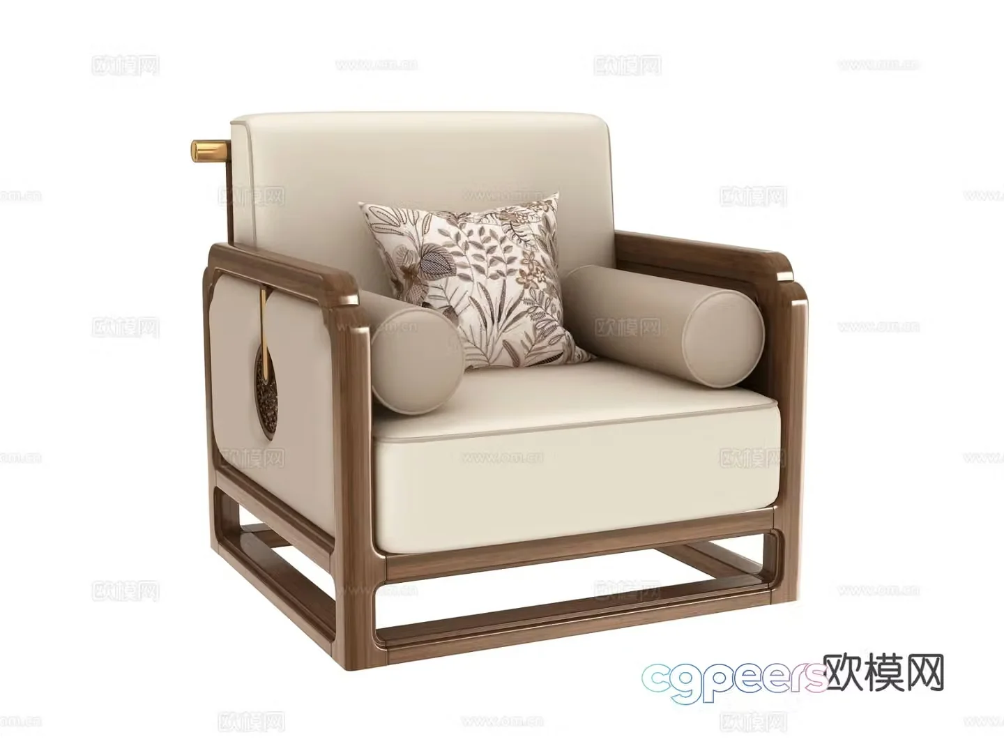 New Chinese style sofa chair leisure chair 3d model
