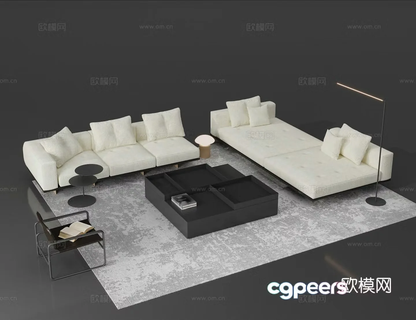 Modern sectional sofa 3d model