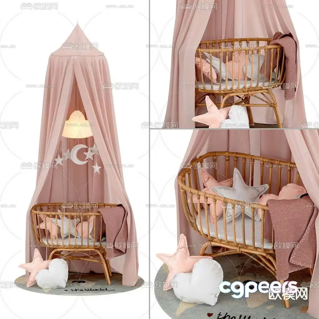 Modern tent crib 3d model
