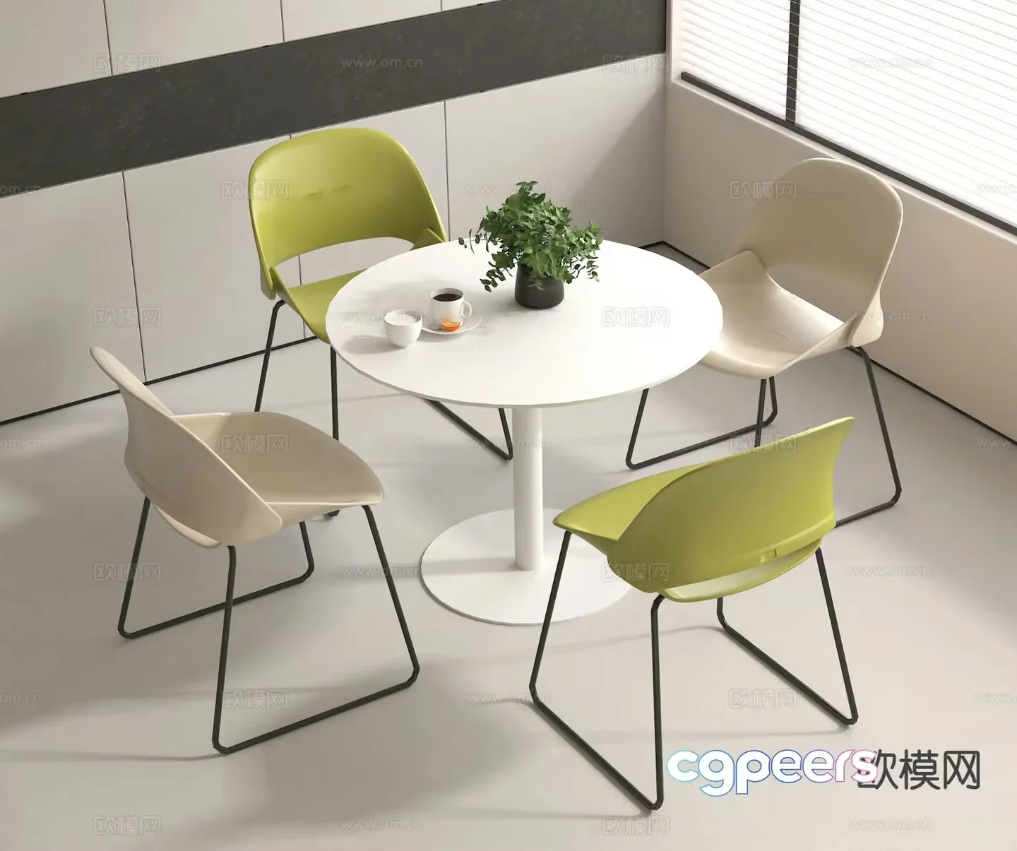 Modern leisure tables and chairs Negotiation tables and chairs 3d model