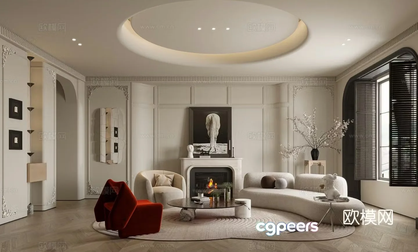 French living room 3d model