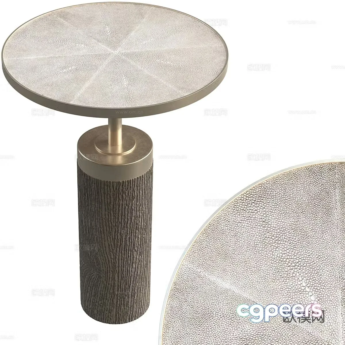 New Chinese style light luxury round edge 3D model