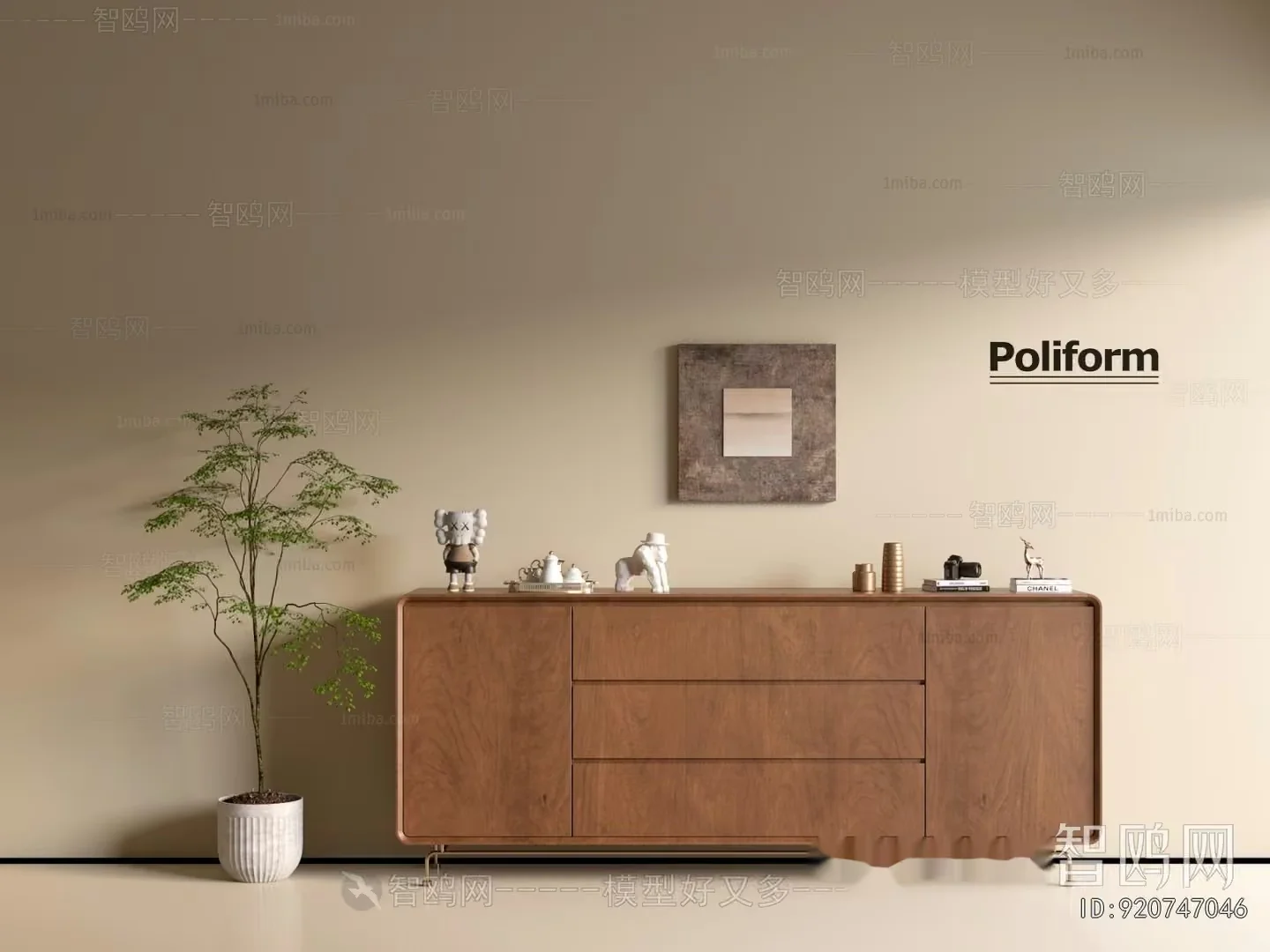 Modern Sideboard Furniture 3D Model – 4645 – VRAY Render