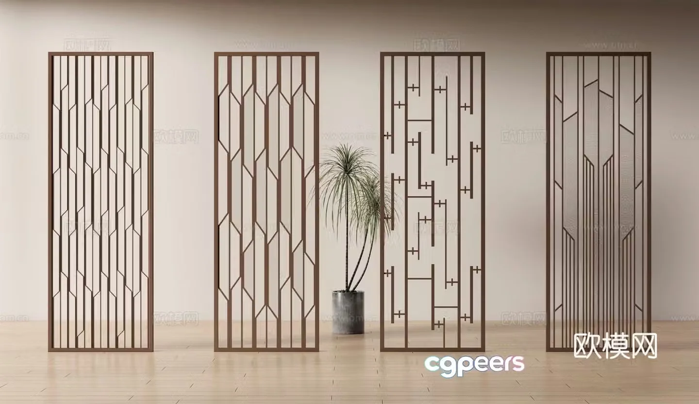 Modern screen partition 3d model