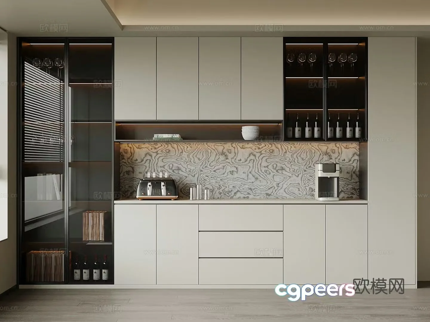 Modern wine cabinet 3d model